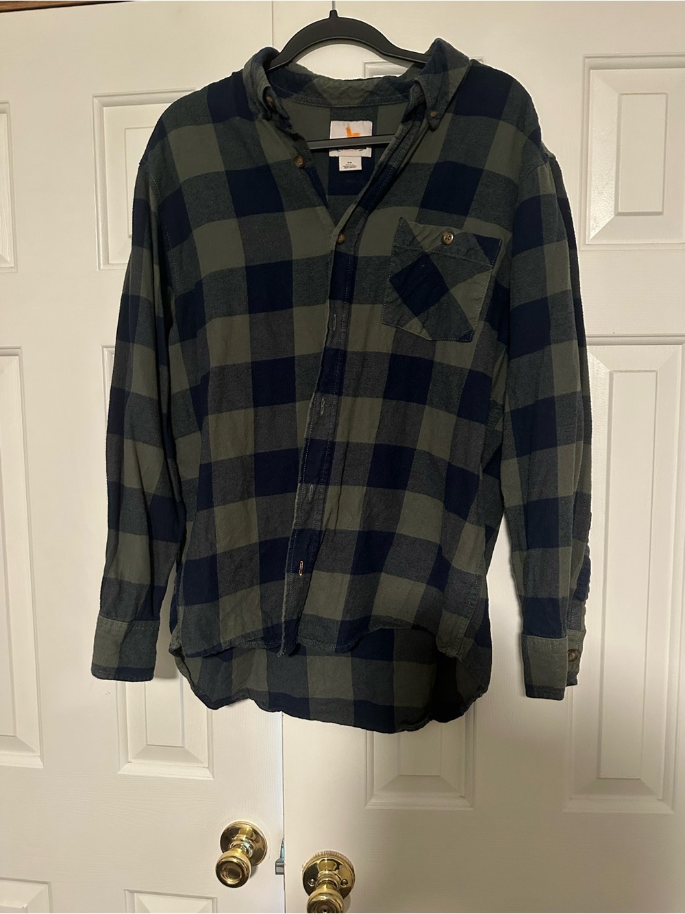 Field & Stream Men's Hooded Button-Down Plaid Shirt - Olive & Navy